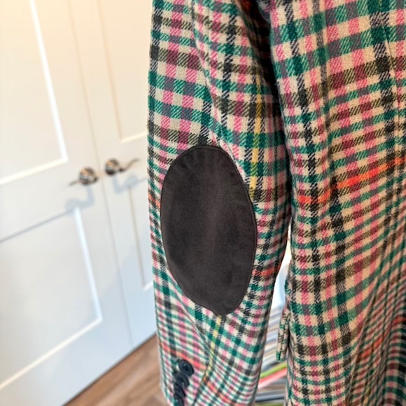 Avec Les Filles Double-Breasted Elbow-Patch Plaid Jacket - X-Small (NWT) - Picture 10 of 13